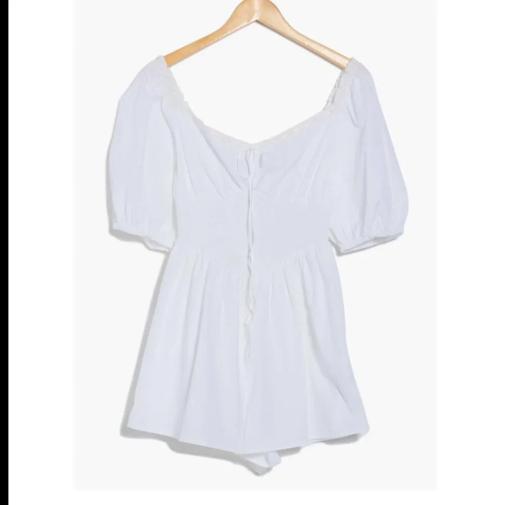 NWT ASOS DESIGN Poplin Smocked Cotton Romper - size 14 - Picture 4 of 7